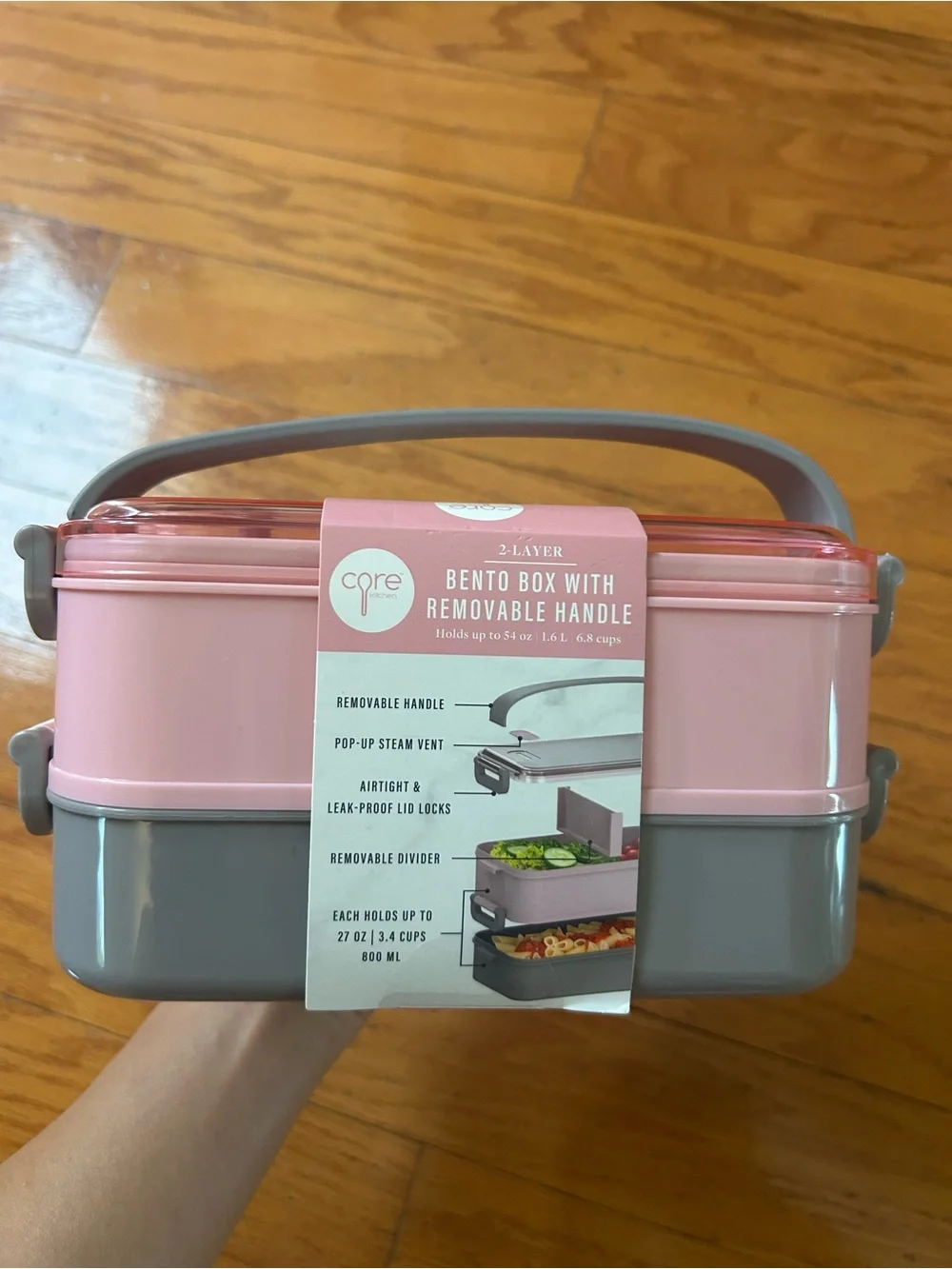 NWT 2-Layer Bento Box with Removable Handle